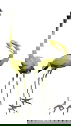 LIFE-SIZE CRANE EGRET GARDEN STATUES ALUMINIUM