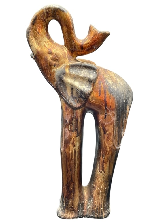 CERAMIC STYLIZED ELEPHANT SCULPTURE 19" (1 of 6)