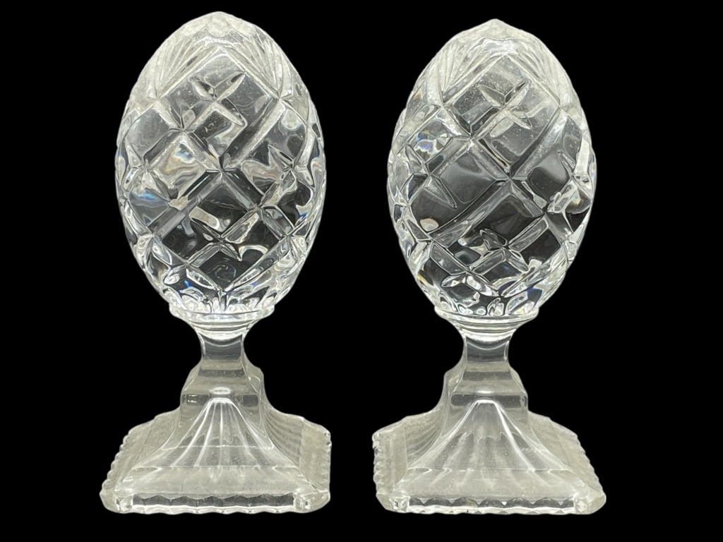 PAIR OF LEAD CRYSTAL EGG PAPERWEIGHTS 7" (1 of 5)
