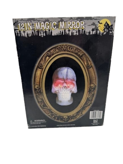 12" MAGIC MIRROR HALLOWEEN SKELETON BONES FACE CHG (1 of 4)