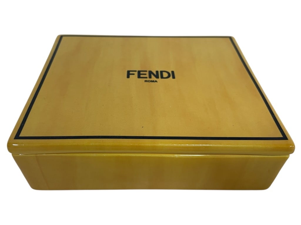 FENDI ROMA CERAMIC TRINKET BOX 5" (1 of 8)