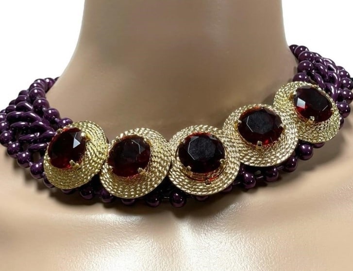 NWT! BEX ROX LONDON RUBY STATEMENT NECKLACE $825 (1 of 4)