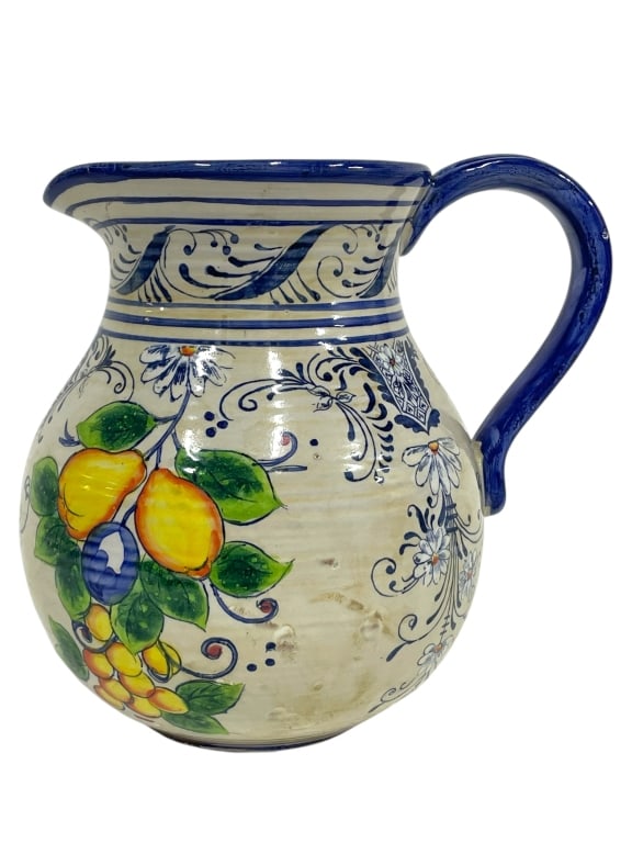 ITALIAN MAJOLICA-STYLE PITCHER 9.5" (1 of 6)