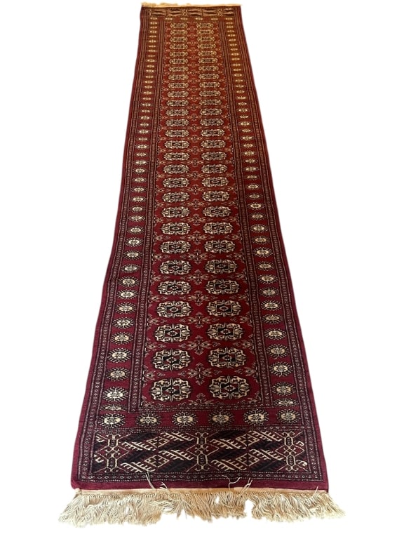 HAND-WOVEN PAKISTANI BOKHARA ROYAL RUNNER RUG 12FT (1 of 8)