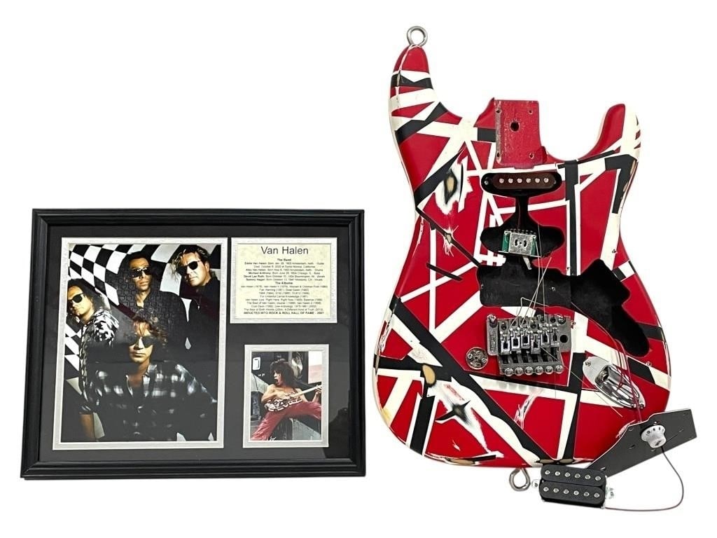 VAN HALEN FRANKENSTRAT REPLICA GUITAR BODY & PHOTO (1 of 6)