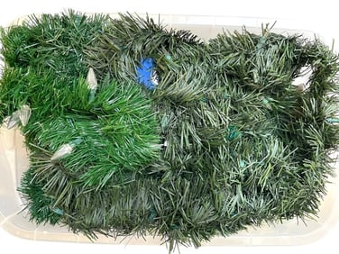 BIN OF ARTIFICIAL GREEN CHRISTMAS GARLAND