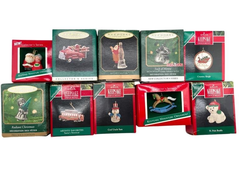 NIB HALLMARK KEEPSAKE MINI ORNAMENTS 10 PIECES (1 of 3)