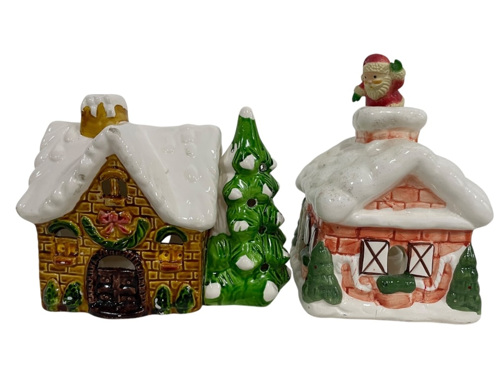 SET OF 2 VINTAGE CERAMIC CHRISTMAS HOUSES (1 of 5)