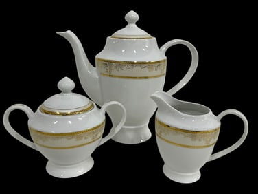 3 PIECE LORREN HOME TRENDS LUNA COllECTION TEA SET