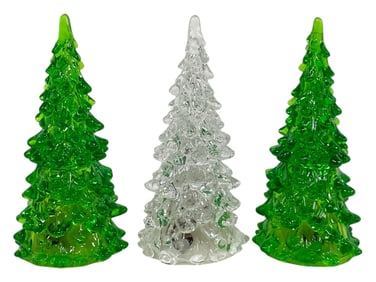 SET OF 3 LIGHT UP MINI CHRISTMAS TREES 4.5"