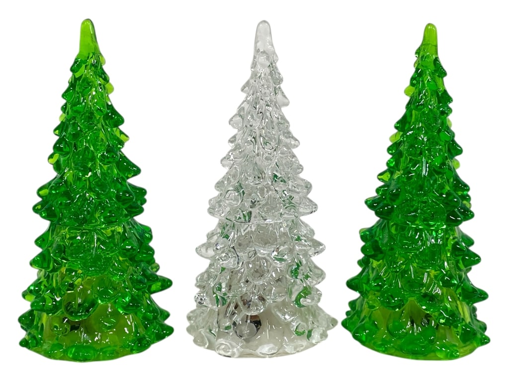 SET OF 3 LIGHT UP MINI CHRISTMAS TREES 4.5" (1 of 5)