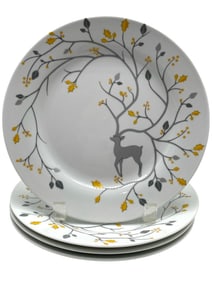 POTTERY BARN LUXE CARIBOU PLATES SET OF 4
