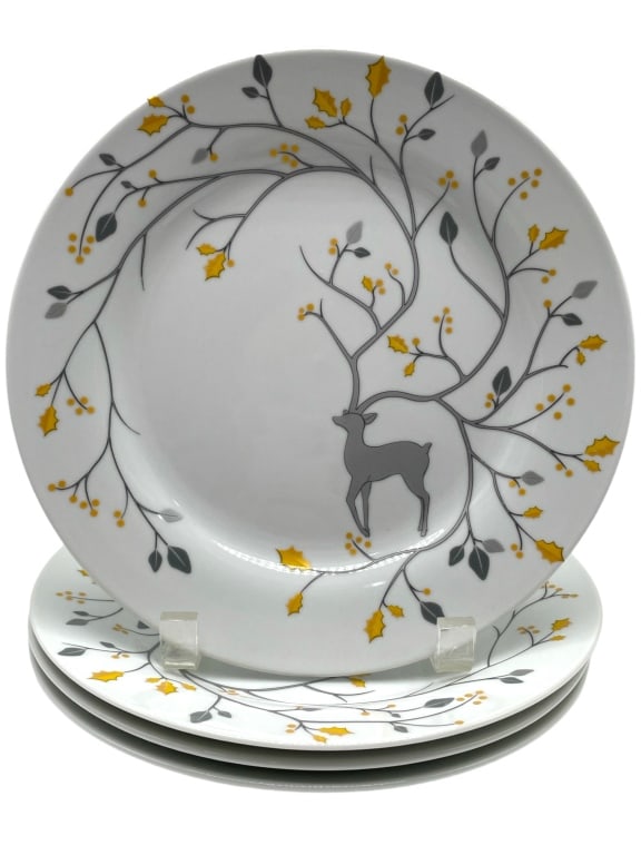 POTTERY BARN LUXE CARIBOU PLATES SET OF 4 (1 of 3)