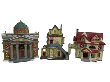 3 CERAMIC HOLIDAY VILLAGE BUILDINGS
