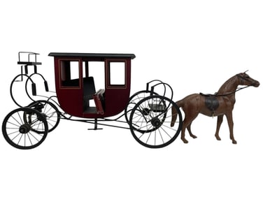 BYERS' CHOICE HORSE-DRAWN CARRIAGE MODEL W/ HORSE