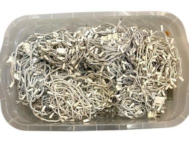 LOT OF WHITE-WIRE CLEAR HOLIDAY LIGHT STRANDS