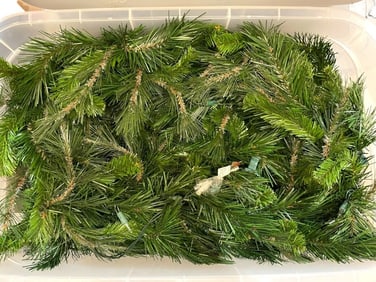 BIN OF PRE-LIT ARTIFICIAL PINE GARLAND