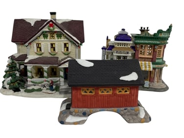 SET OF  3  HOLIDAY VILLAGE BUILDINGS