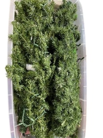 DISSASSEMBLED PRE LIT CHRISTMAS TREE IN BIN