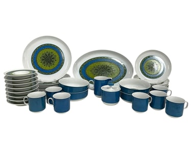 SANGO AQUARIUS BLUE DINNERWARE SET