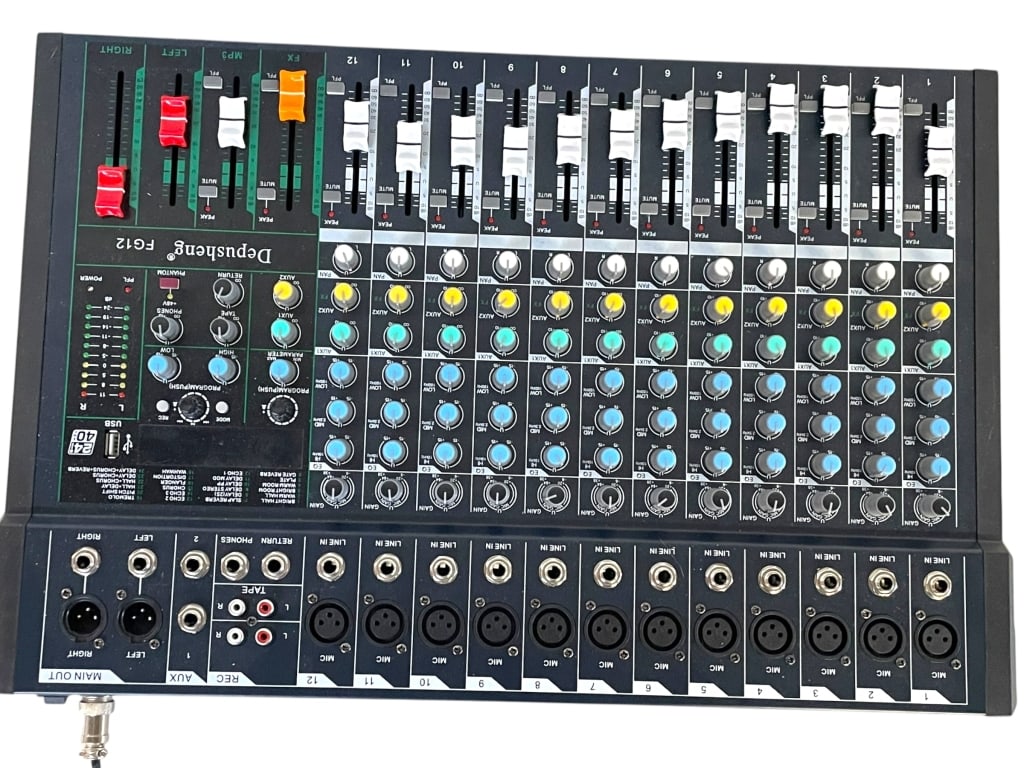 DEPUSHENG F612 12-CHANNEL PRO AUDIO MIXER (1 of 3)