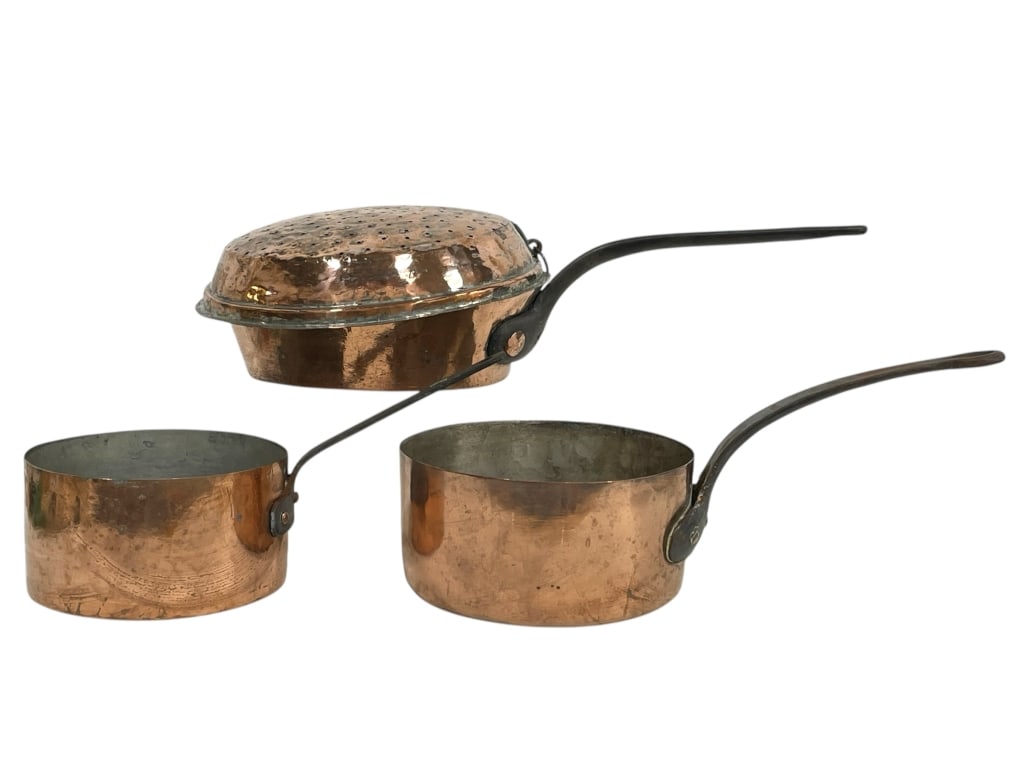 SET OF 3 COPPER COOKWARE PIECES (1 of 8)