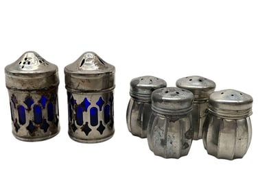 ASSORTED SILVER & PEWTER SHAKER SETS