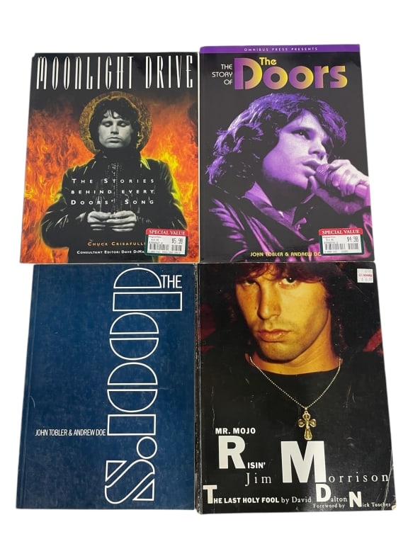 FOUR BOOKS ON THE DOORS AND JIM MORRISON: FOUR BOOKS ON THE DOORS AND JIM MORRISON -VERY GOOD PRE OWNED CONDITION -SET OF FOUR BOOKS ON THE DOORS AND JIM MORRISON INCLUDING "MOONLIGHT DRIVE: THE STORIES BEHIND EVERY DOORS SONG" BY CHUCK CRISA