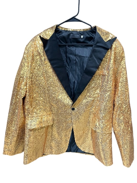 MEN'S GOLD SEQUIN BLAZER SIZE XL (1 of 4)