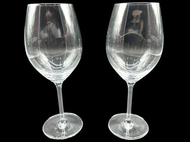 PAIR OF SCHOTT ZWIESEL CRYSTAL WINE GLASSES