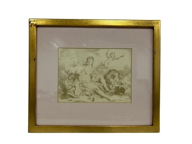 ANTIQUE-STYLE FRAMED PRINT 14"