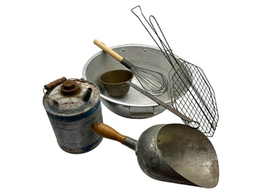 RUSTIC VINTAGE FARMHOUSE COOKING TOOLS LOT
