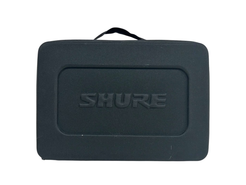 SHURE MICROPHONE CASE: SHURE MICROPHONE CASE -VERY GOOD PRE-OWNED CONDITION -APPROX 18"x12"x4" -DURABLE HARD SHELL WITH PADDED FOAM INTERIOR, DESIGNED TO SECURELY HOLD MULTIPLE MICROPHONES AND ACCESSORIES. CUSTOM CUTOUTS FO