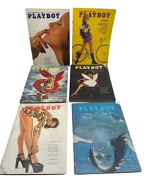 LOT OF SIX VINTAGE PLAYBOY MAGAZINES FROM 1960'S