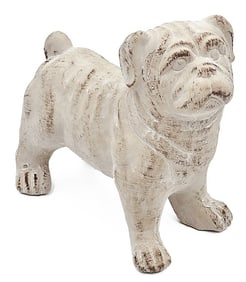 NEW! STANDING BULLDOG FIGURINE W/ NATURAL BEIGE