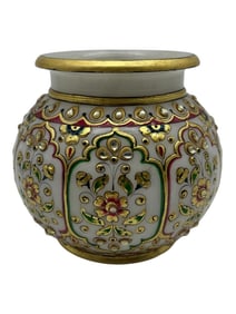 HAND-PAINTED INDIAN MARBLE VASE