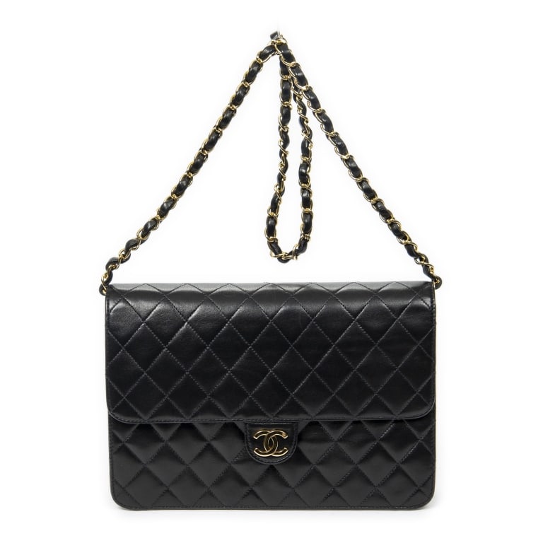 CHANEL CC PUSH LOCK STRAIGHT SINGLE FLAP HANDBAG