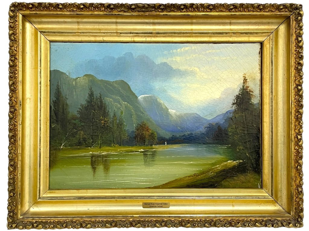 AMERICAN SCHOOL YOSEMITE VALLEY OIL PAINTING 26" (1 of 9)