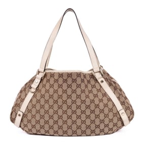 GUCCI ABBEY HOBO DIAGONAL BEIGE/IVORY MONOGRAMMED