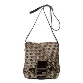 FENDI FLAP CROSSBODY BEIGE/BROWN ZUCCHINO