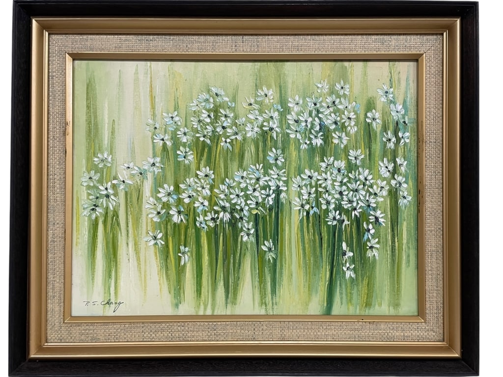 ORIGINAL FLORAL PAINTING BY P.S. CHANG 30" (1 of 5)