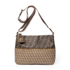 FENDI LARGE MESSENGER  ZUCCA COATED CANVAS