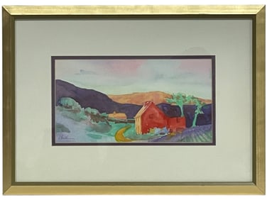 ORIGINAL WATERCOLOR LANDSCAPE 19.5"