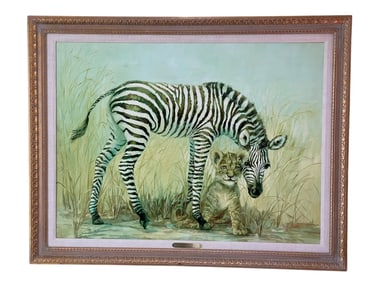 EVELYN B. WALLACE OIL PAINTING THE INNOCENTS 48"