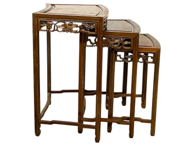 SET OF THREE CHINESE NESTING TABLES