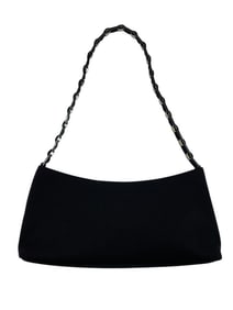 SALVATORE FERRAGAMO BLACK SHOULDER BAG W DUST BAG