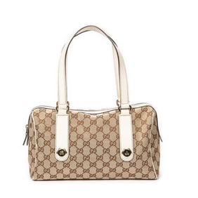GUCCI CHARMY BOSTON WHITE/BEIGE MONOGRAMMED