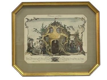 HANDCOLORED IMPORTED ROCOCO ENGRAVING