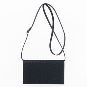 GUCCI CROSSBODY WALLET BLACK MICROGUCCISSIMA