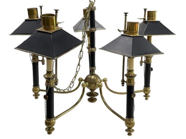 CHAPMAN BRASS FIVE-LIGHT CHANDELIER